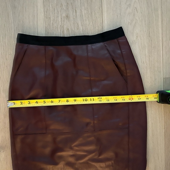 Sandro Burgundy Leather Pencil Skirt small to medium - Picture 10 of 10